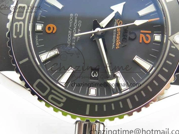 0127 GoodFit Planet Ocean Pro 45mm OMF 1:1 Best Edition Orange Marker On Rubber Strap A8500 (Black Balance Wheel) 8139